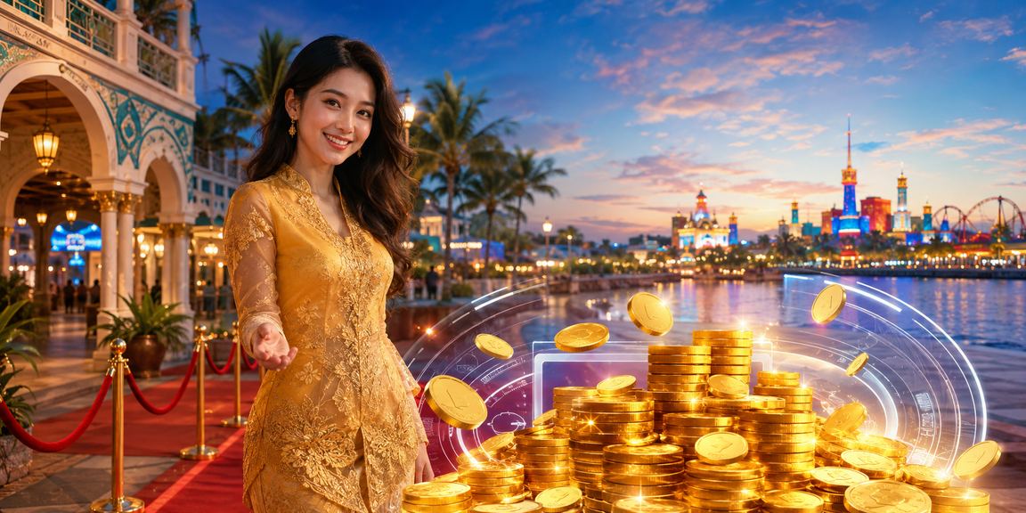 Suasana kasino hiburan gaya Malaysia dengan busana kebaya